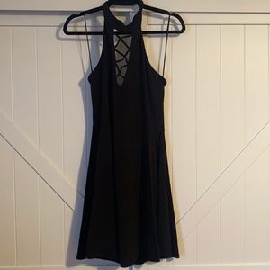 Express Halter Black Cotton Dress